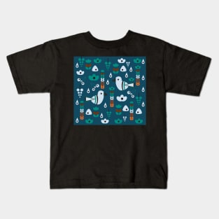 Little birds, flowers and fruits Kids T-Shirt